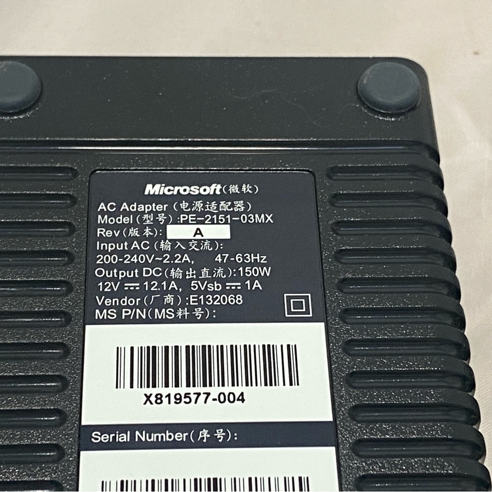 Microsoft PE-2151-03MX Power Supply AC 12V + AV Cable X810973-001 Xbox 360 - Picture 2 of 5